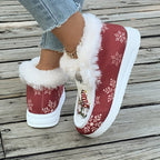 Weihnachtsschuhe - Damen Slipper mit Kunstfellfutter für den Winter R&B