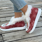 Weihnachtsschuhe - Damen Slipper mit Kunstfellfutter für den Winter R&B