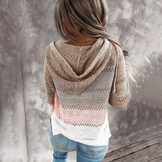 R&B | Strickpullover mit Kapuze Atmungsaktives Material Lässiger Stil