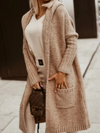 R&B | langer Cardigan mit Kapuze Weich & Warm