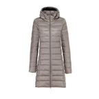 R&B | Steppjacke mit Kapuze für Damen - Lang