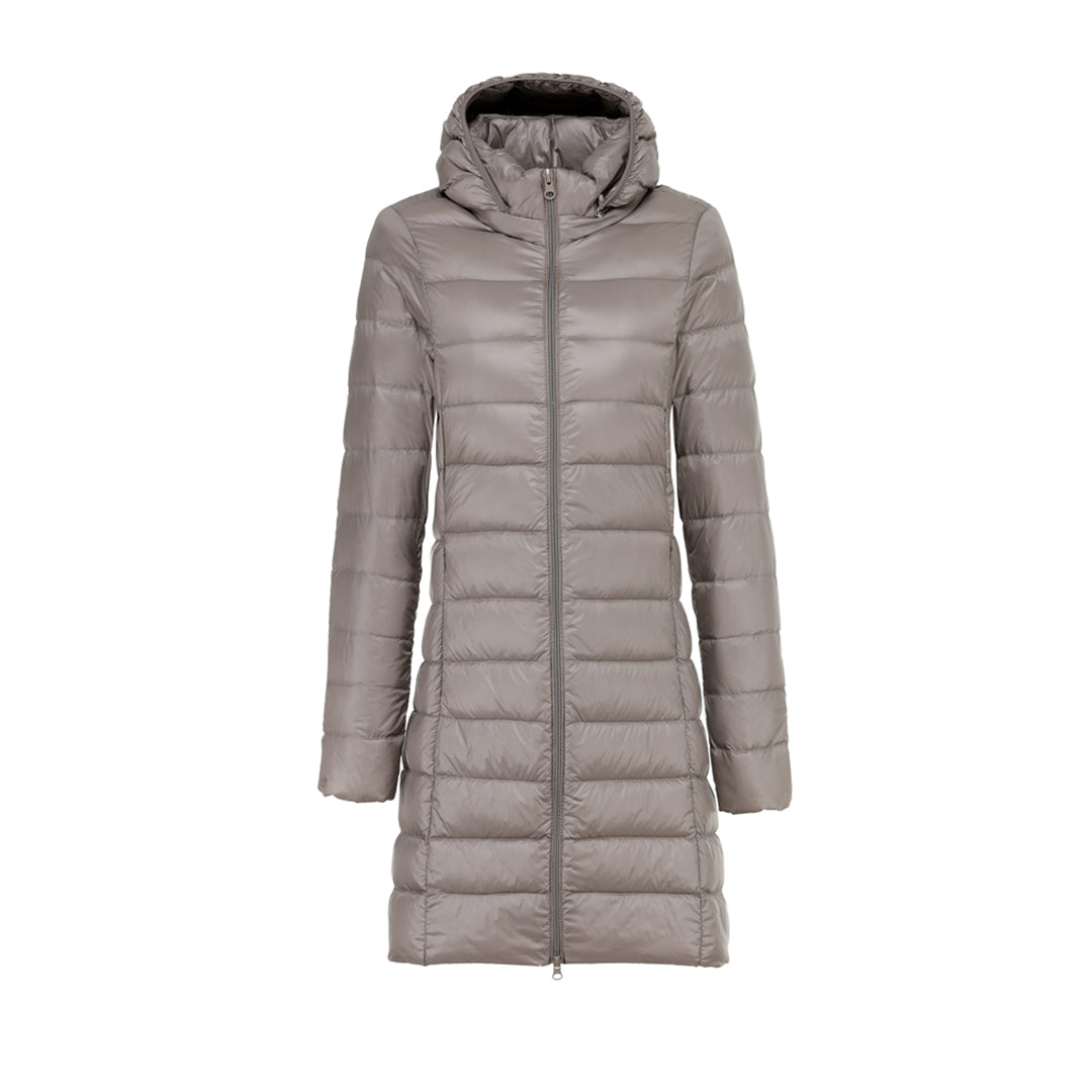 R&B | Steppjacke mit Kapuze für Damen - Lang