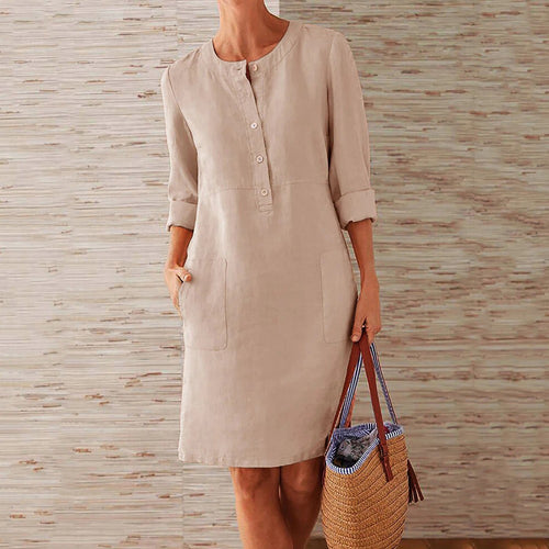 Langärmeliges Kleid aus Baumwolle