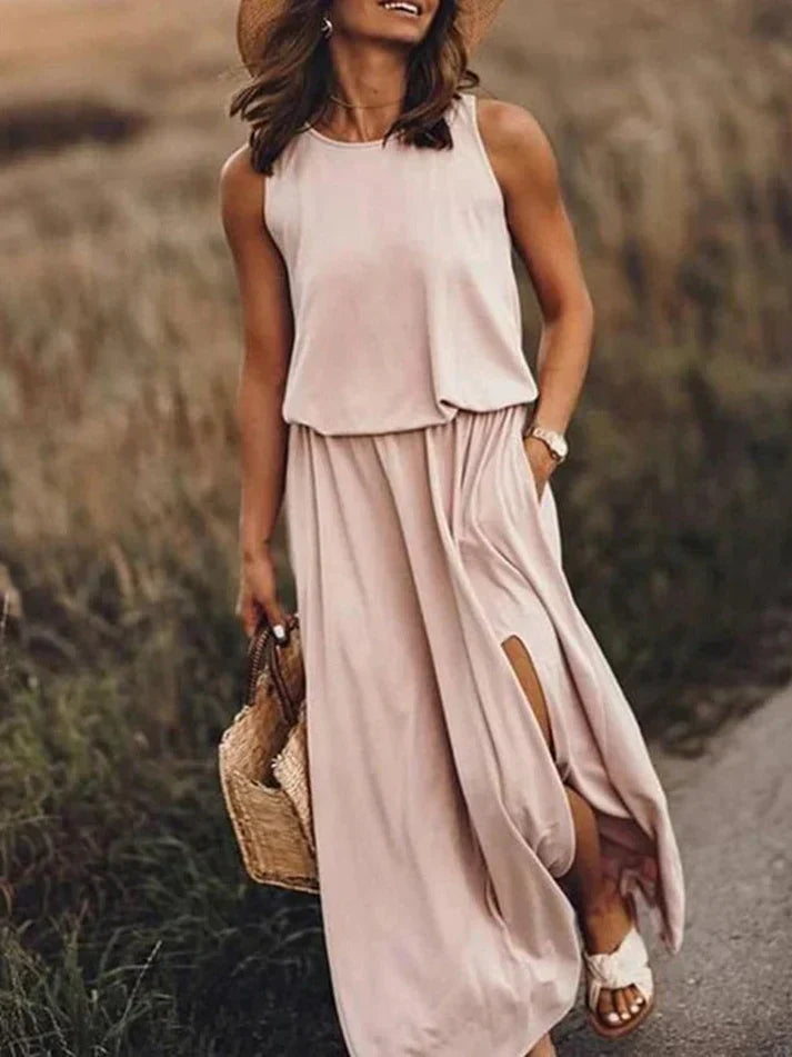 Heidi-Mode – entspanntes weißes maxikleid