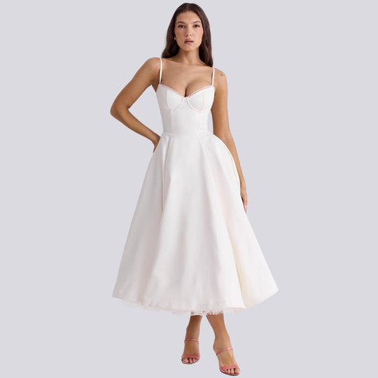 R&B | Stilvolle V-Ausschnitt A-Linien Maxi Kleid