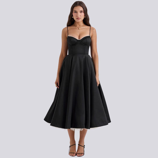 R&B | Stilvolle V-Ausschnitt A-Linien Maxi Kleid