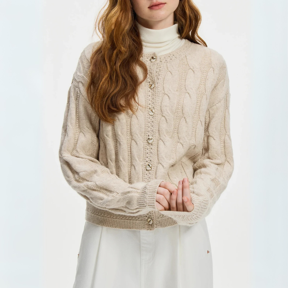 R&B | Strickjacke Damen mit Kabelmuster