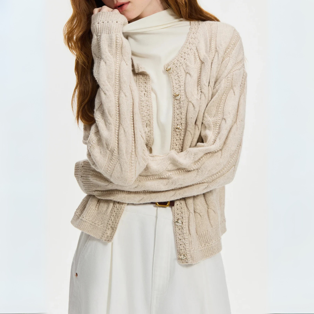 R&B | Strickjacke Damen mit Kabelmuster
