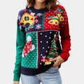 R&B | Weihnachts-Pullover Frauen Fröhlicher Strick Weihnachts-Pullover
