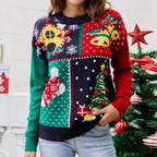 R&B | Weihnachts-Pullover Frauen Fröhlicher Strick Weihnachts-Pullover
