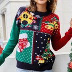 R&B | Weihnachts-Pullover Frauen Fröhlicher Strick Weihnachts-Pullover
