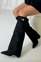 Knöchelhohe Stiefel | High Heel | Reißverschluss | Wildlederstiefel | Damenstiefel R&B
