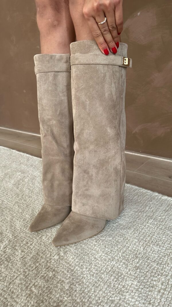 Knöchelhohe Stiefel | High Heel | Reißverschluss | Wildlederstiefel | Damenstiefel R&B
