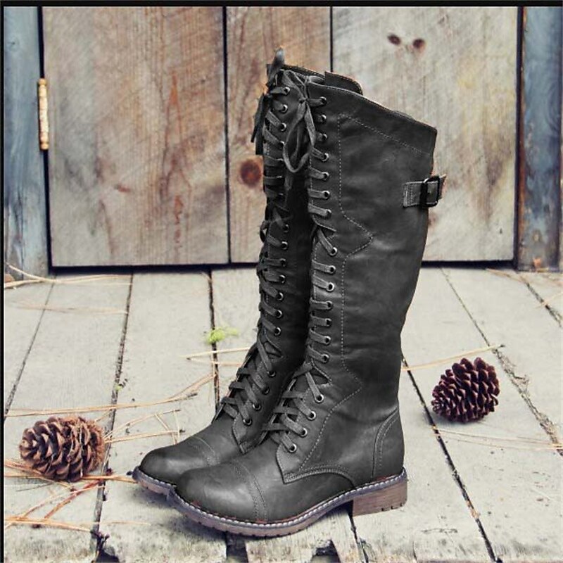 Knöchelhohe Stiefel | Schnürung | Flach | Reitstiefel | Damenstiefel R&B