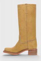 Knielange Stiefel - Damen Weite Wade Stiefel mit Blockabsatz R&B