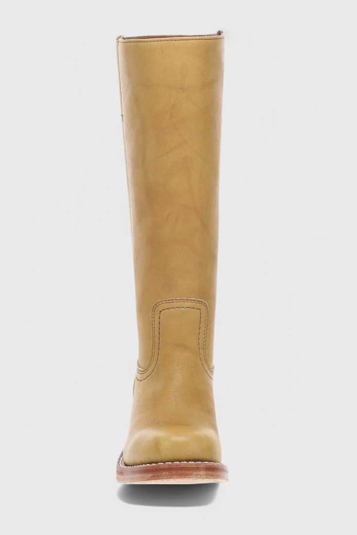 Knielange Stiefel - Damen Weite Wade Stiefel mit Blockabsatz R&B