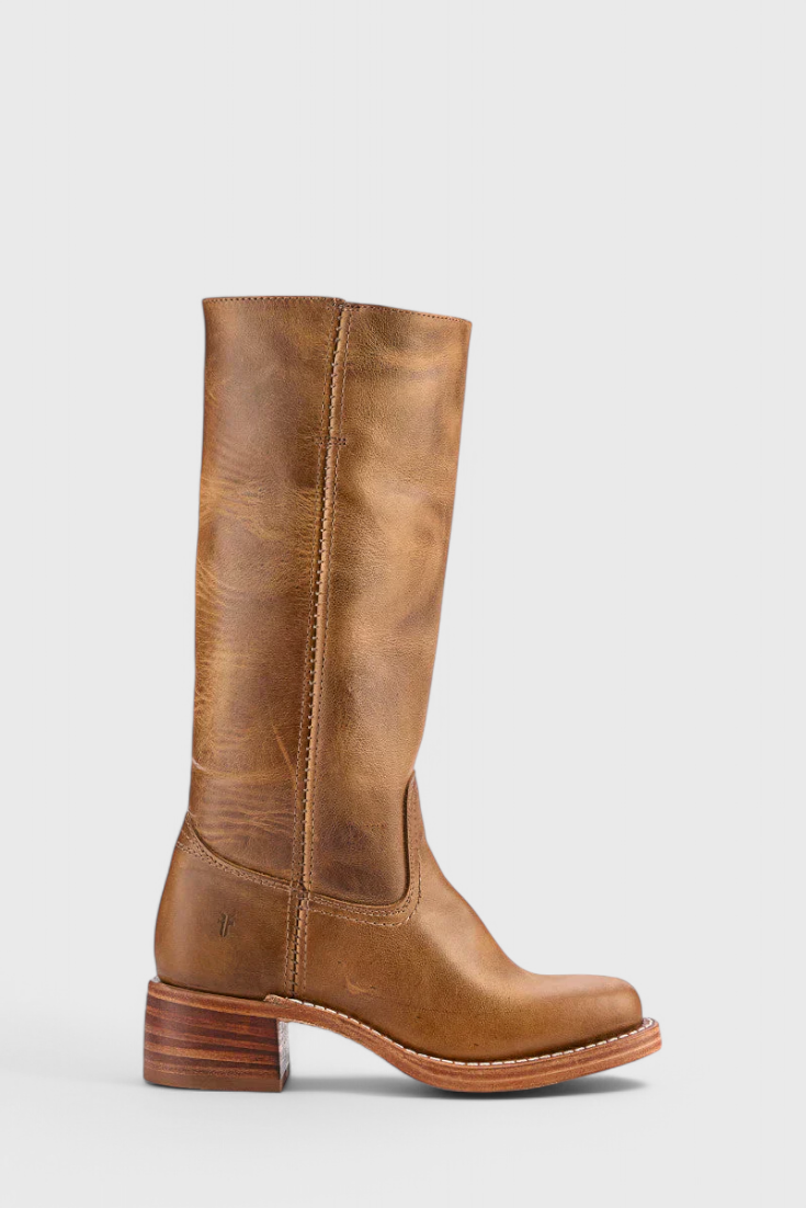 Knielange Stiefel - Damen Weite Wade Stiefel mit Blockabsatz R&B