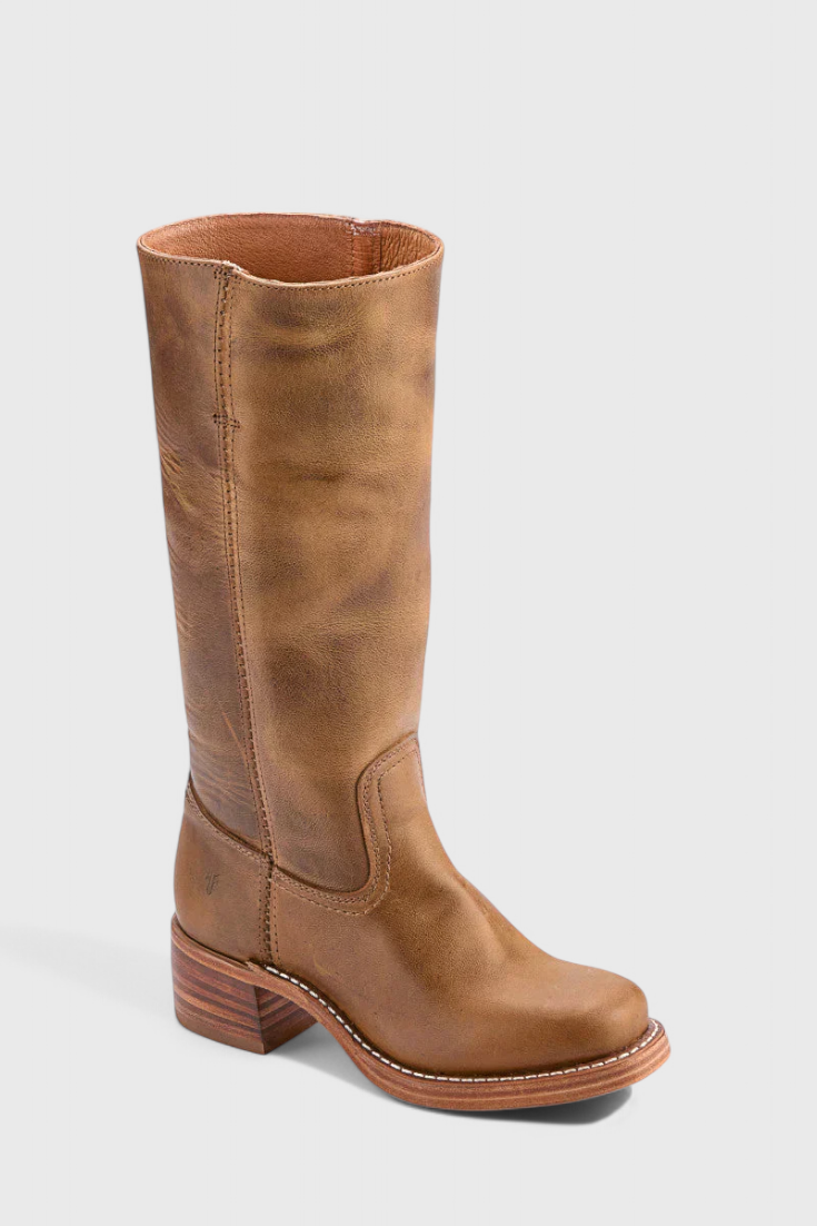 Knielange Stiefel - Damen Weite Wade Stiefel mit Blockabsatz R&B