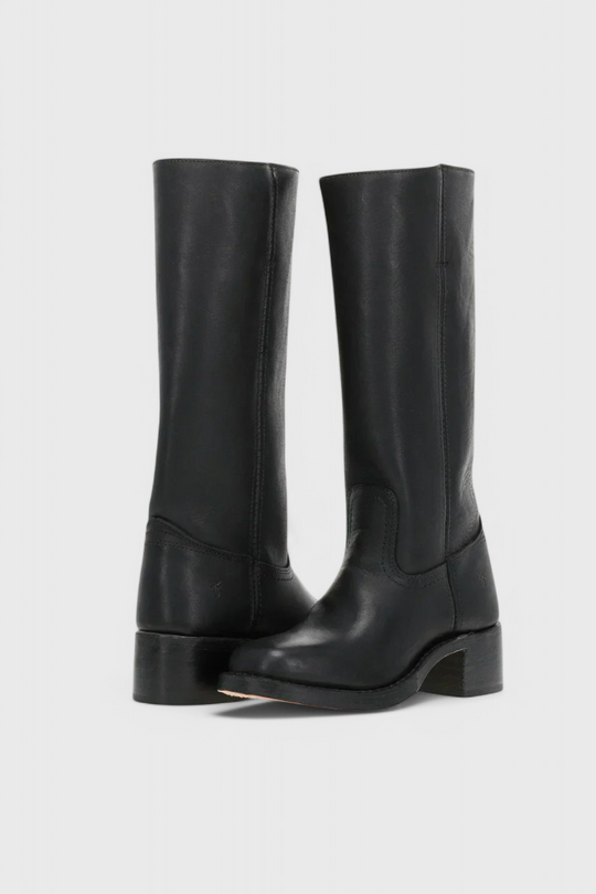 Knielange Stiefel - Damen Weite Wade Stiefel mit Blockabsatz R&B