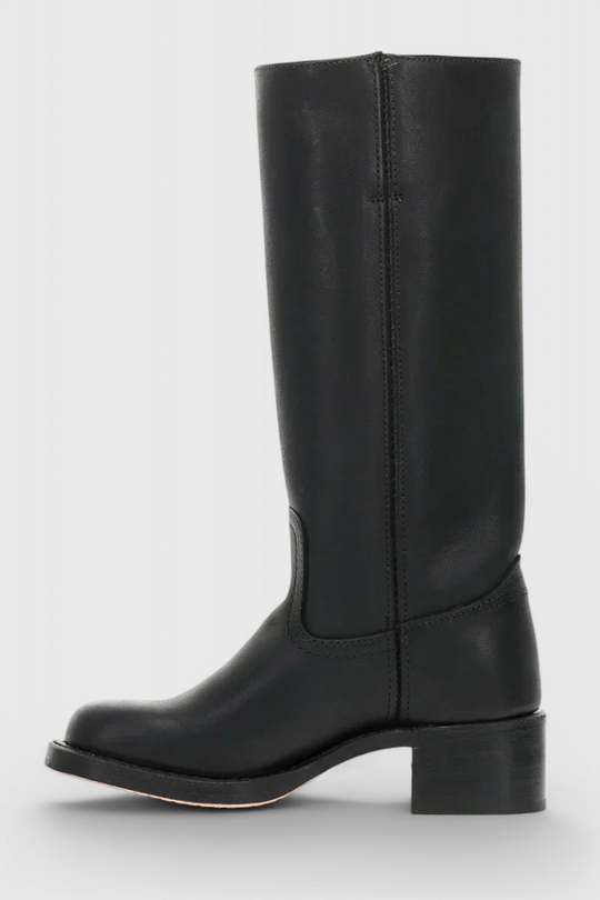 Knielange Stiefel - Damen Weite Wade Stiefel mit Blockabsatz R&B