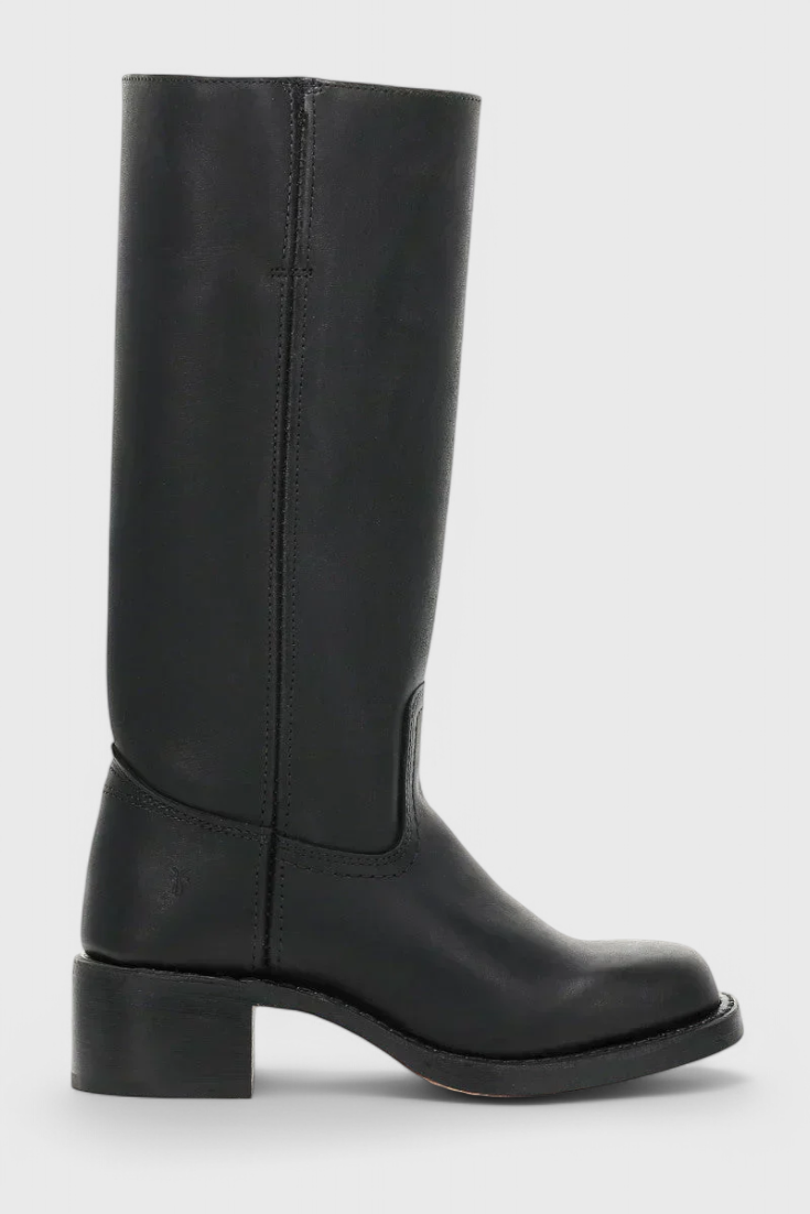 Knielange Stiefel - Damen Weite Wade Stiefel mit Blockabsatz R&B