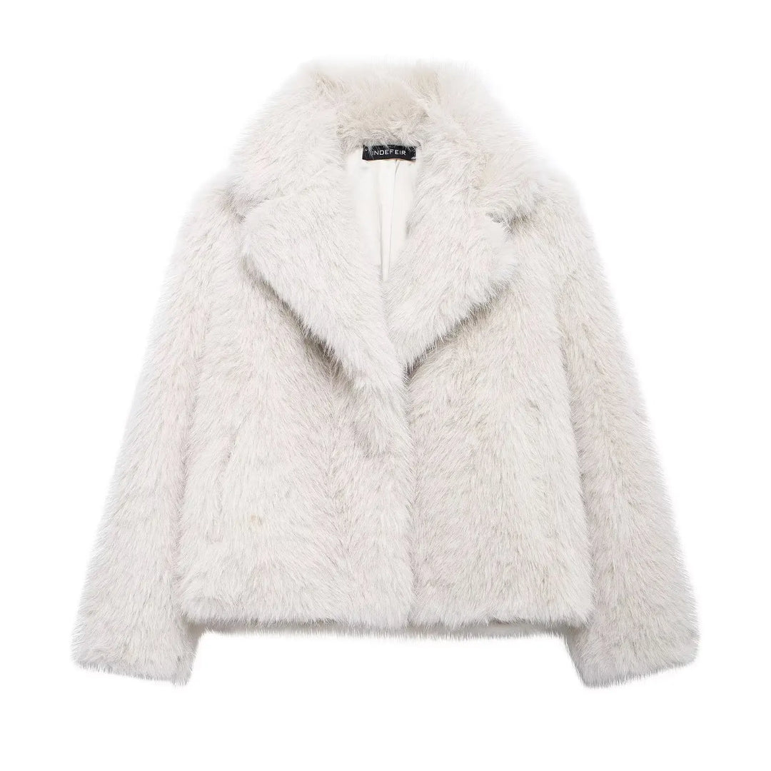 R&B | Vintage - Damen Winterjacke mit Kunstfell und Revers