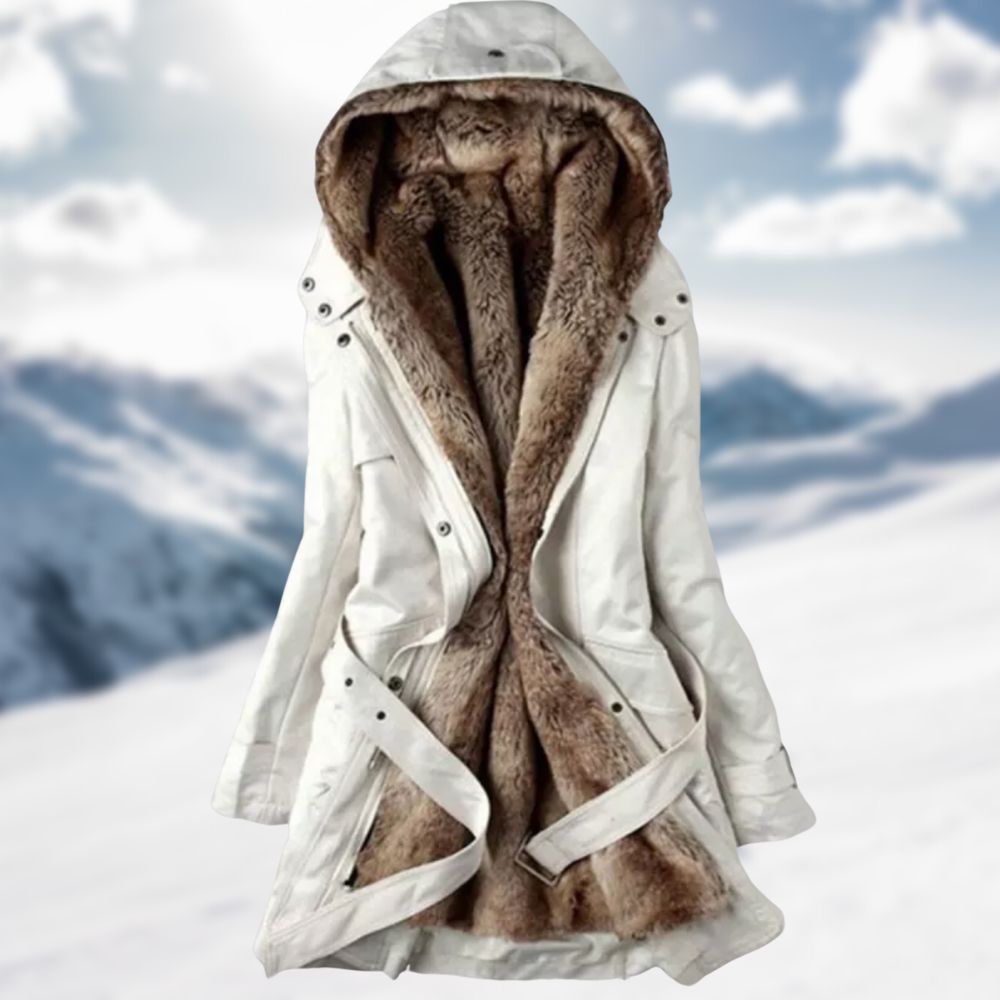 R&B | Damen Steppjacke Mit Pelzkragen Und Verstellbarem Taillenband
