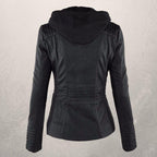 R&B | Lederjacke - Kunstleder Slim Fit Kapuzenzip-Jacke