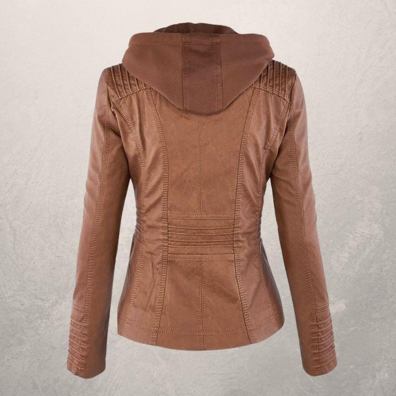 R&B | Kunstlederjacke Slim Fit Kapuzenzip Jacke