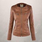 R&B | Kunstlederjacke Slim Fit Kapuzenzip Jacke
