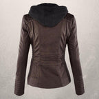 R&B | Kunstlederjacke Slim Fit Kapuzenzip Jacke