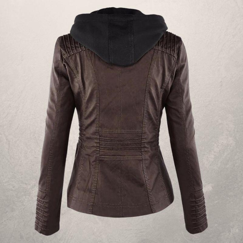 R&B | Kunstlederjacke Slim Fit Kapuzenzip Jacke