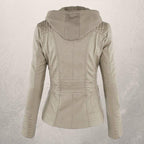 R&B | Lederjacke - Kunstleder Slim Fit Kapuzenzip-Jacke