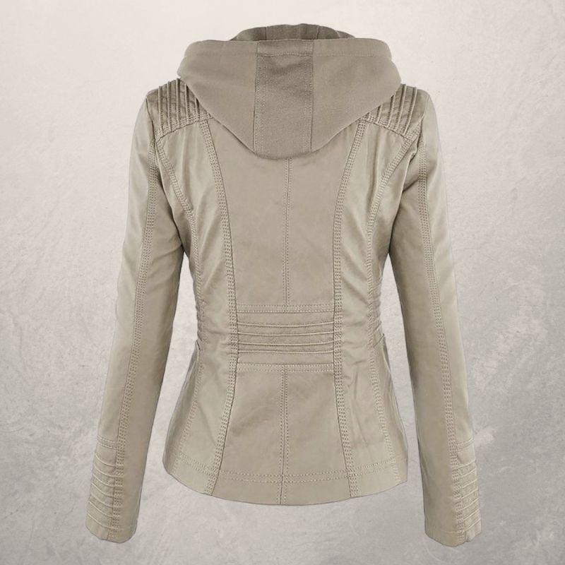 R&B | Kunstlederjacke Slim Fit Kapuzenzip Jacke