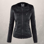 R&B | Kunstlederjacke Slim Fit Kapuzenzip Jacke