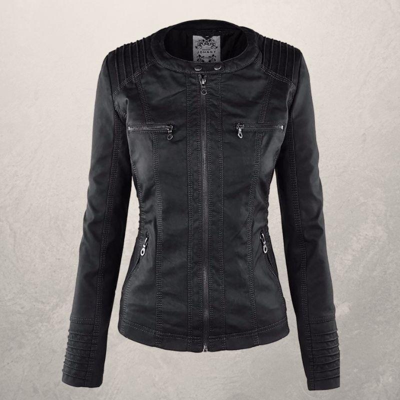 R&B | Kunstlederjacke Slim Fit Kapuzenzip Jacke