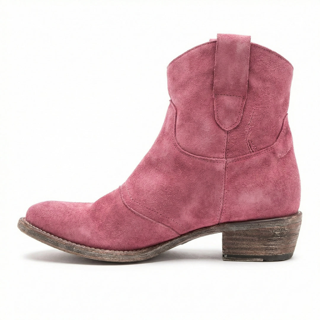 Kurze Cowboy-Stiefel | Western | Wildleder | Knöchel-Stiefel | Damenstiefel R&B