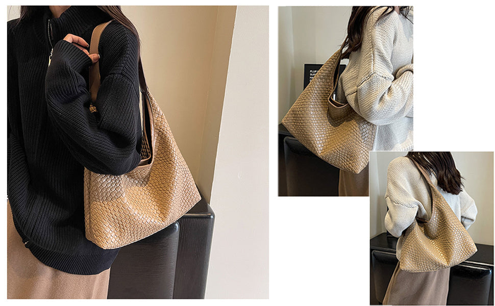 R&B | Tasche Vegan Leder Alltag Gewebte Tasche Schultertasche