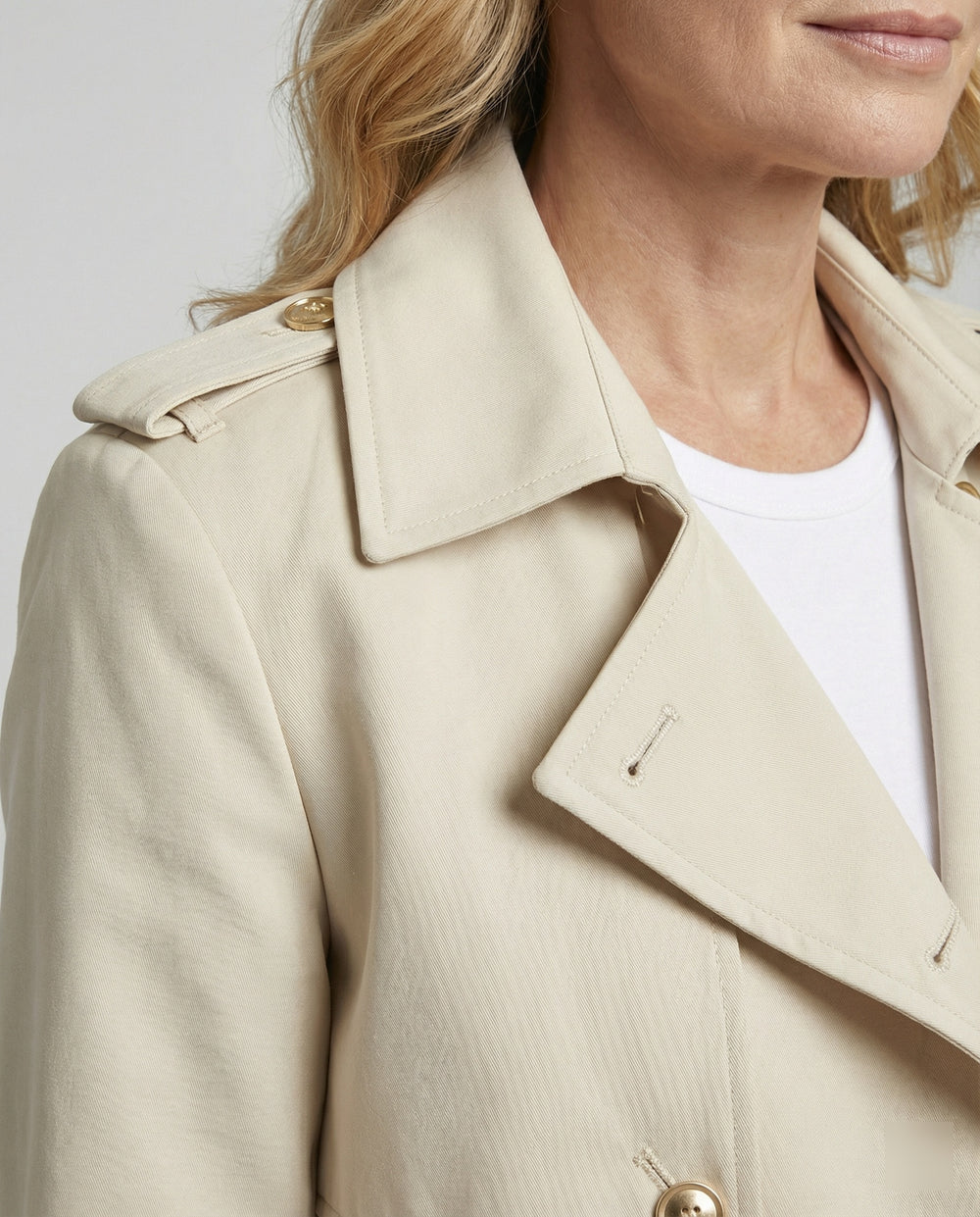 Kurzer Damen Trenchcoat Apricot Britischer Stil Leichte Herbst Jacke