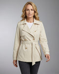 Kurzer Damen Trenchcoat Apricot Britischer Stil Leichte Herbst Jacke