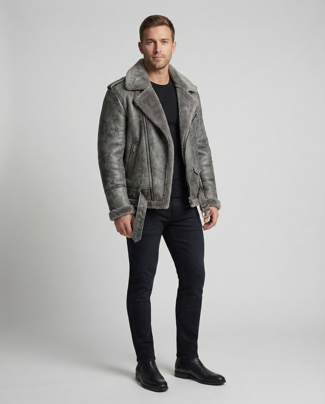 Kurzer Wollmantel Herren Retro Jacke Amerikanischer Stil Hochwertiger Sakko-Stil