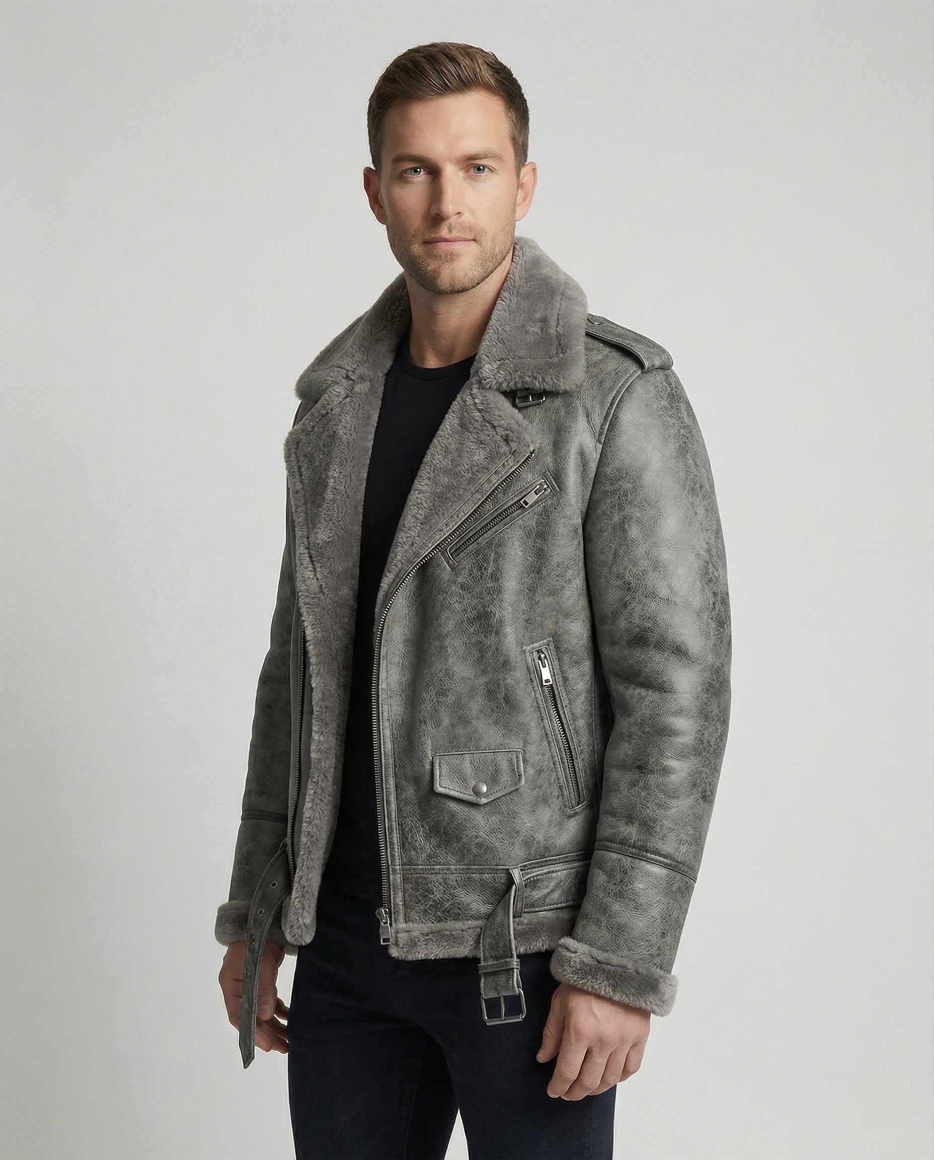 Kurzer Wollmantel Herren Retro Jacke Amerikanischer Stil Hochwertiger Sakko-Stil