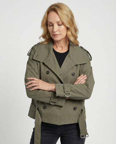Kurzmantel Damen Grün Herbst Jacke Koreanischer Style Trenchcoat Kurz