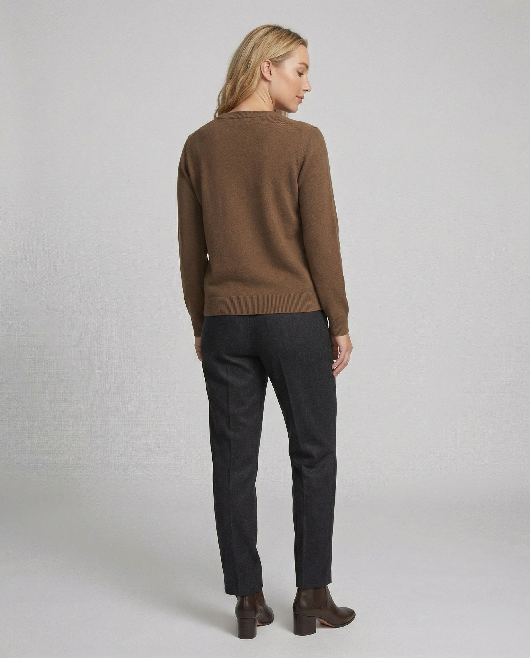 Kuscheliger Damen Strickpullover Rundhals Langarm Plus Size Loose Fit