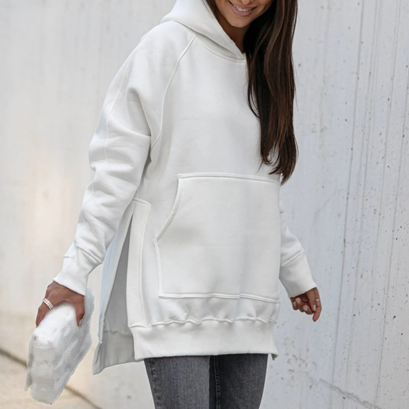 R&B | Stilvolle Jacke mit Kapuze und Schlitz