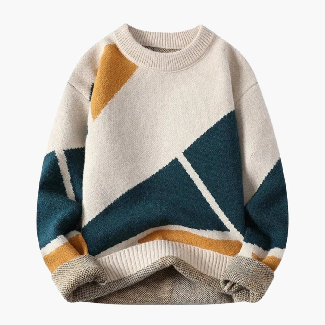 R&B | Pullover Lässiger Strickpullover mit Modernem Druck für Alltag und Freizeit