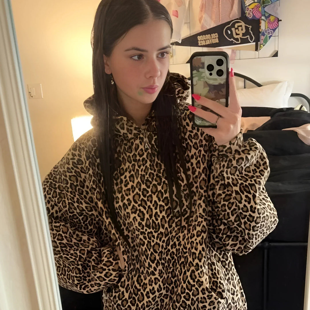 R&B | Luxe Damen Kapuzenpullover mit Pantherdruck