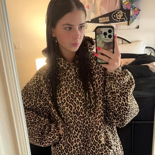 R&B | Luxe Damen Kapuzenpullover mit Pantherdruck