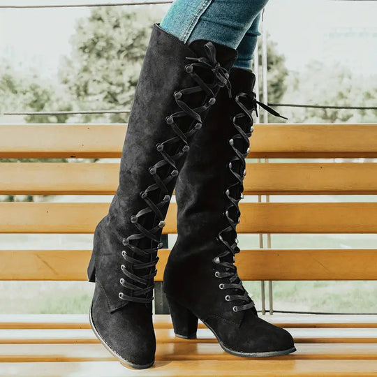 Langer Damen-Stiefel mit hohem Absatz R&B