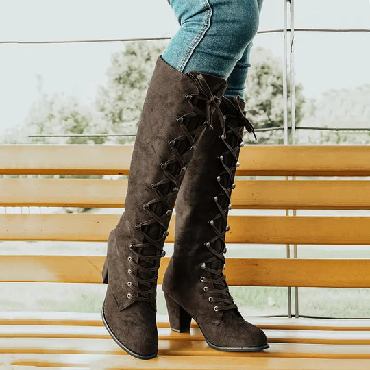 Langer Damen-Stiefel mit hohem Absatz R&B